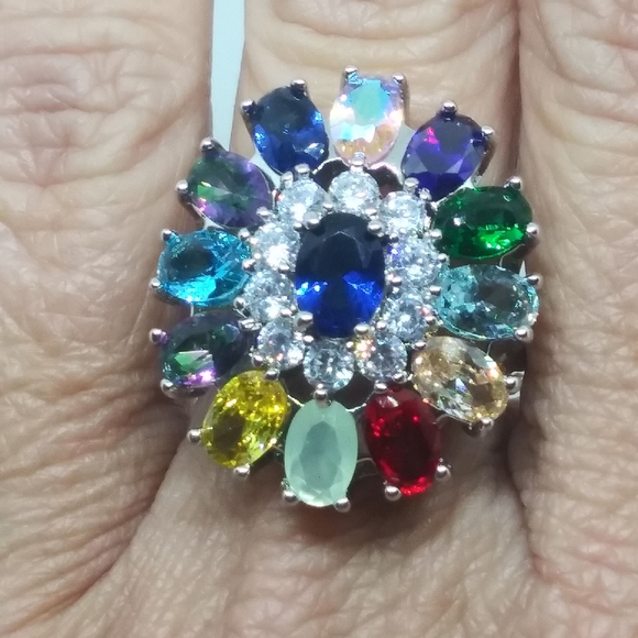 925 Multi gemstone ring - Picture 2 of 2